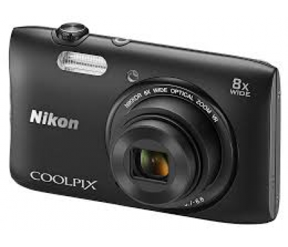 Nikon S3600 Coolpix Digital Camera + Case +  Memory Card 4 GB - Black